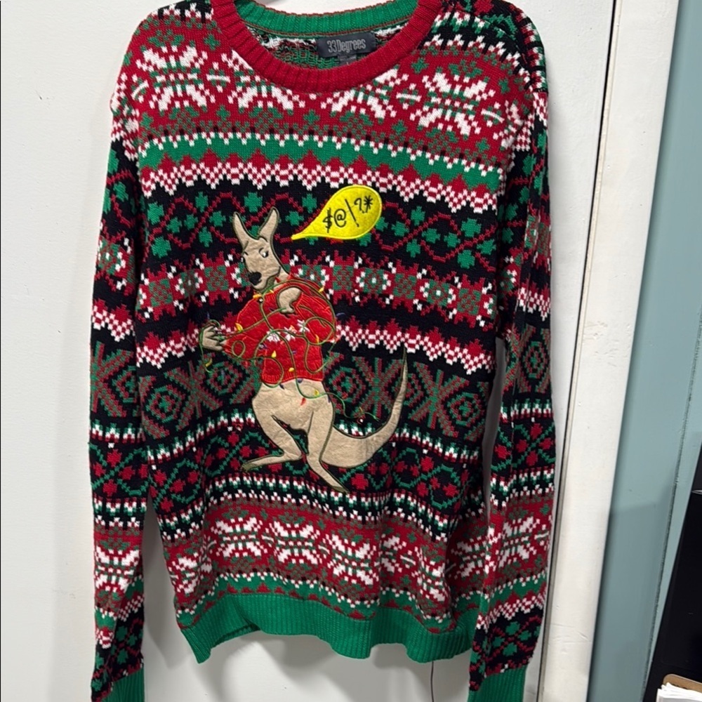 Festive Kangaroo Christmas Sweater